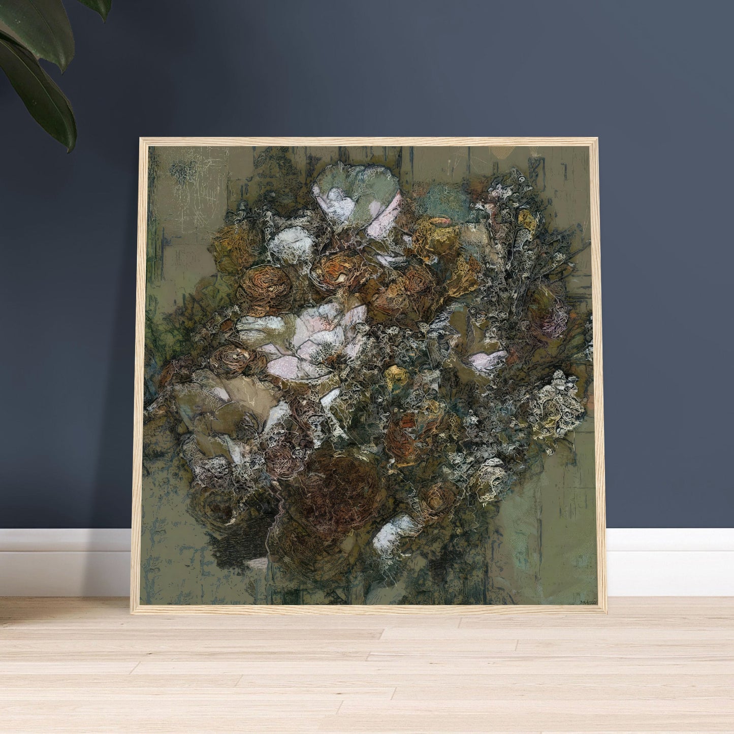 Flowers study 9, Museum-Quality Matte Paper Wooden Framed Poster