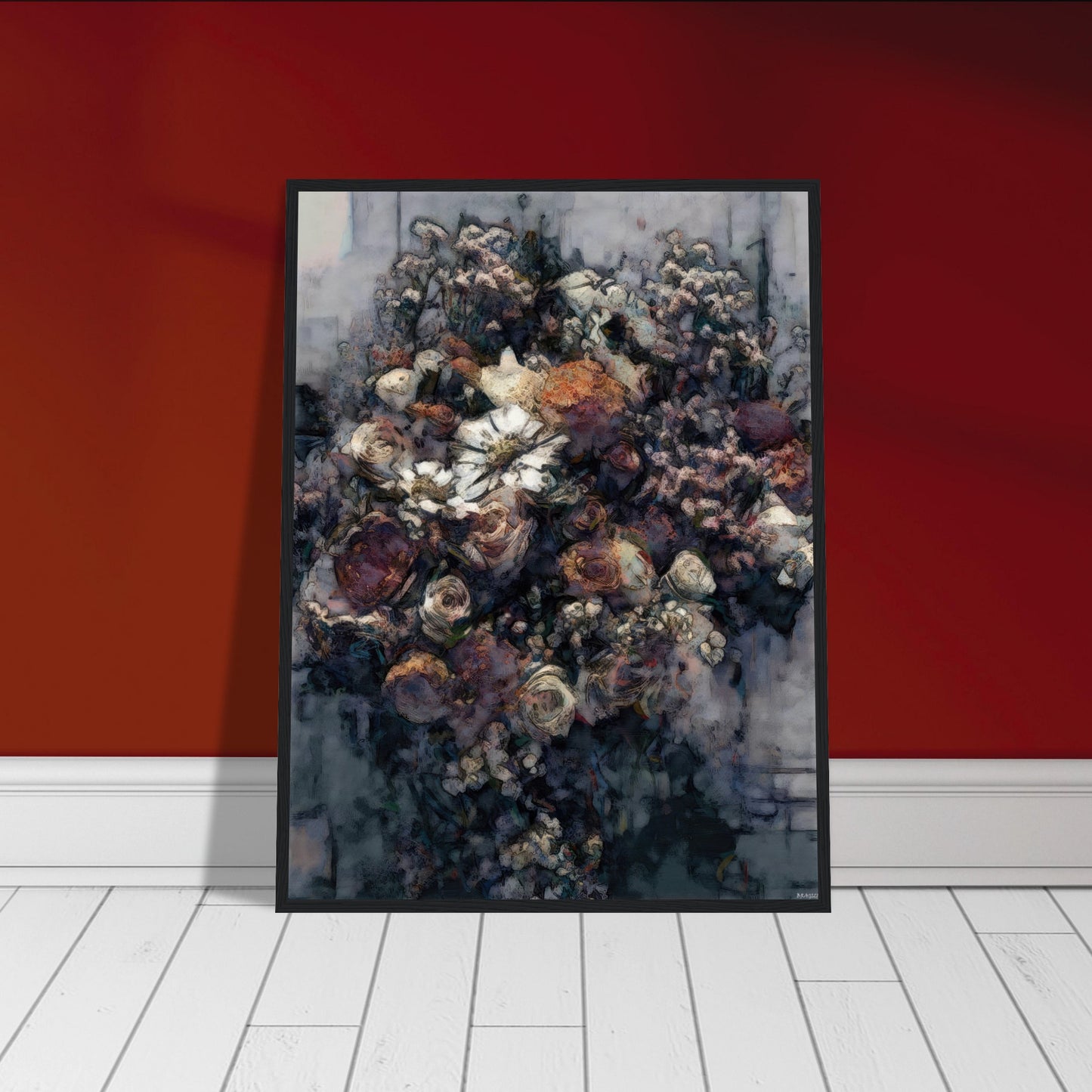Flowers study 21, Museum-Quality Matte Paper Wooden Framed Poster