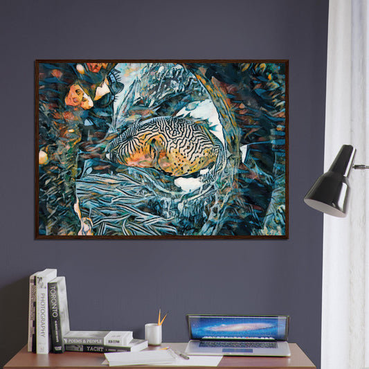 Scribble Puffer, Museum-Quality Matte Paper Wooden Framed Poster