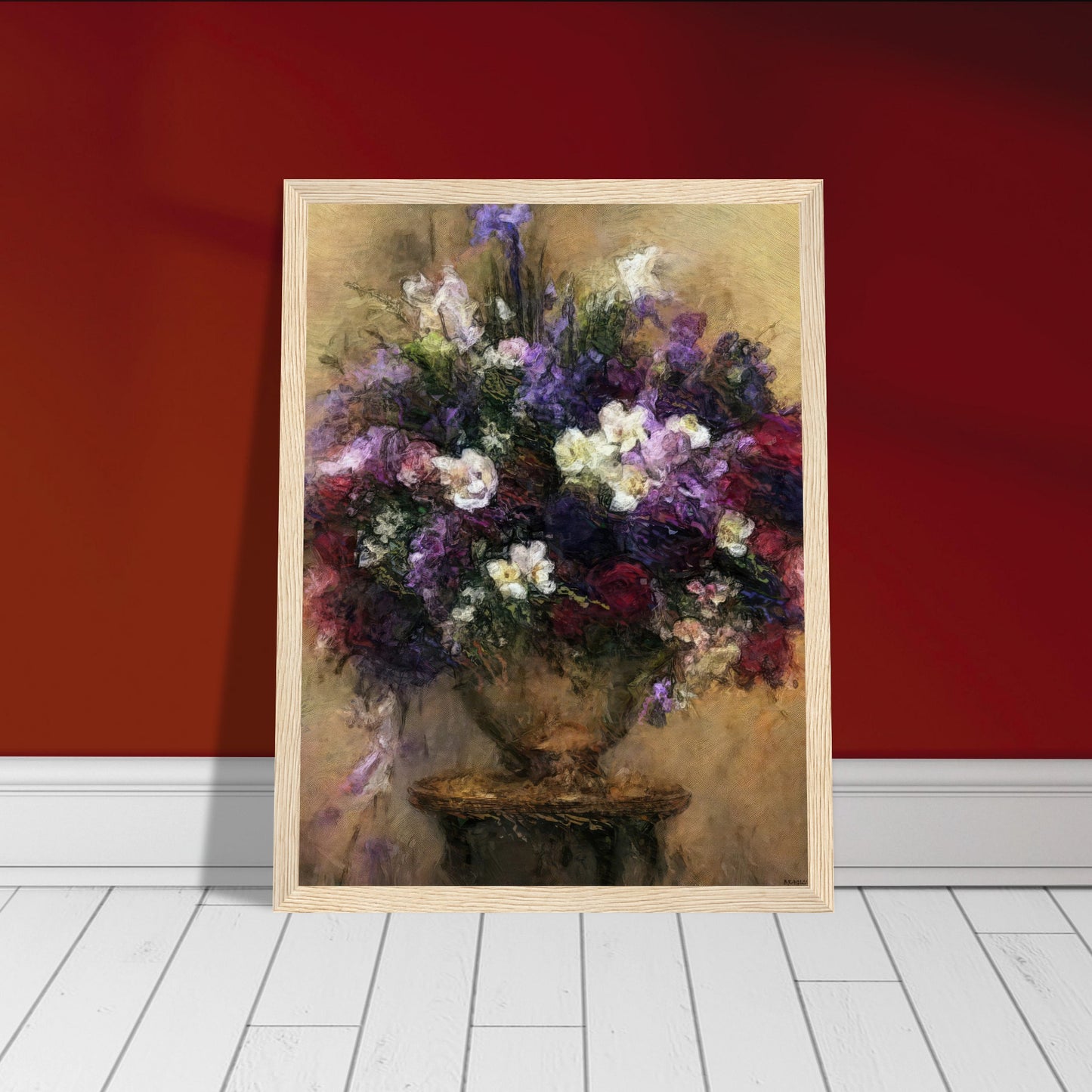 Flowers study 22, Museum-Quality Matte Paper Wooden Framed Poster