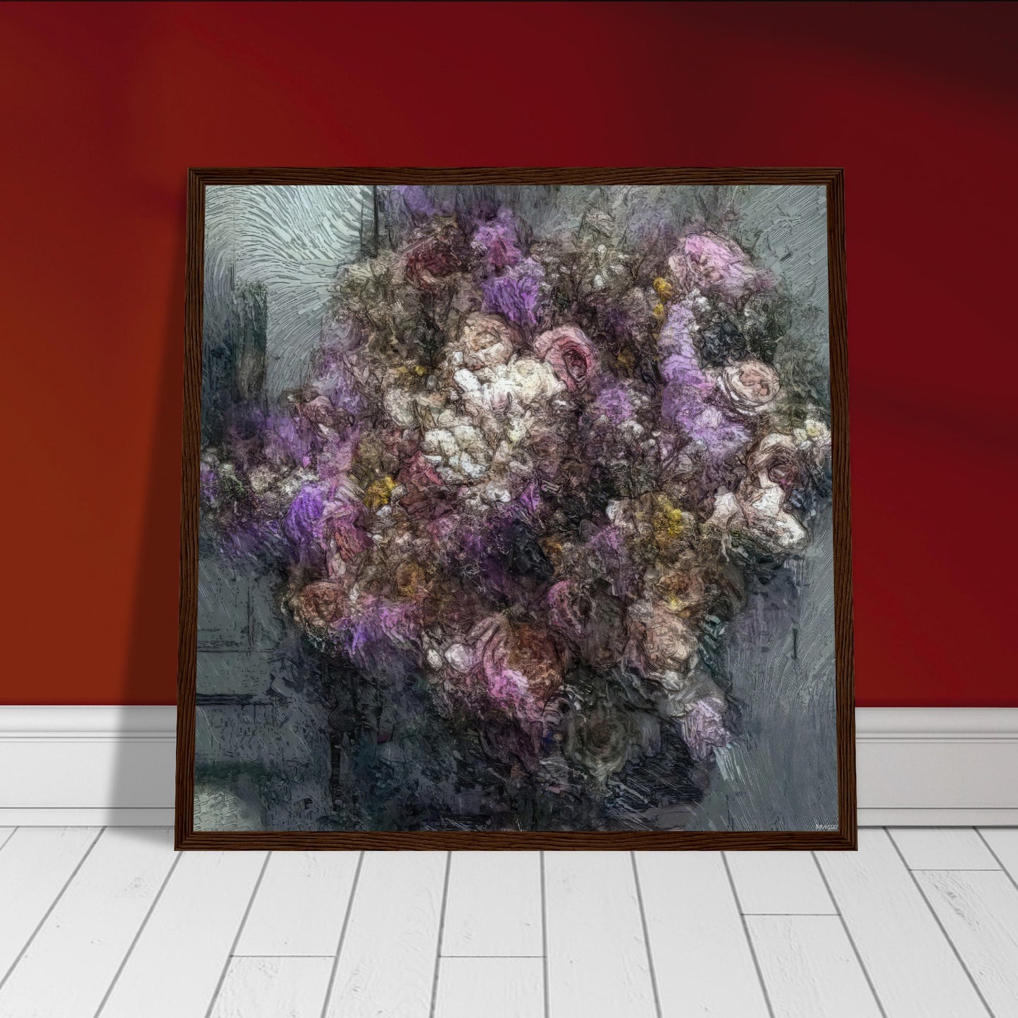 Flowers study 1, Museum-Quality Matte Paper Wooden Framed Poster