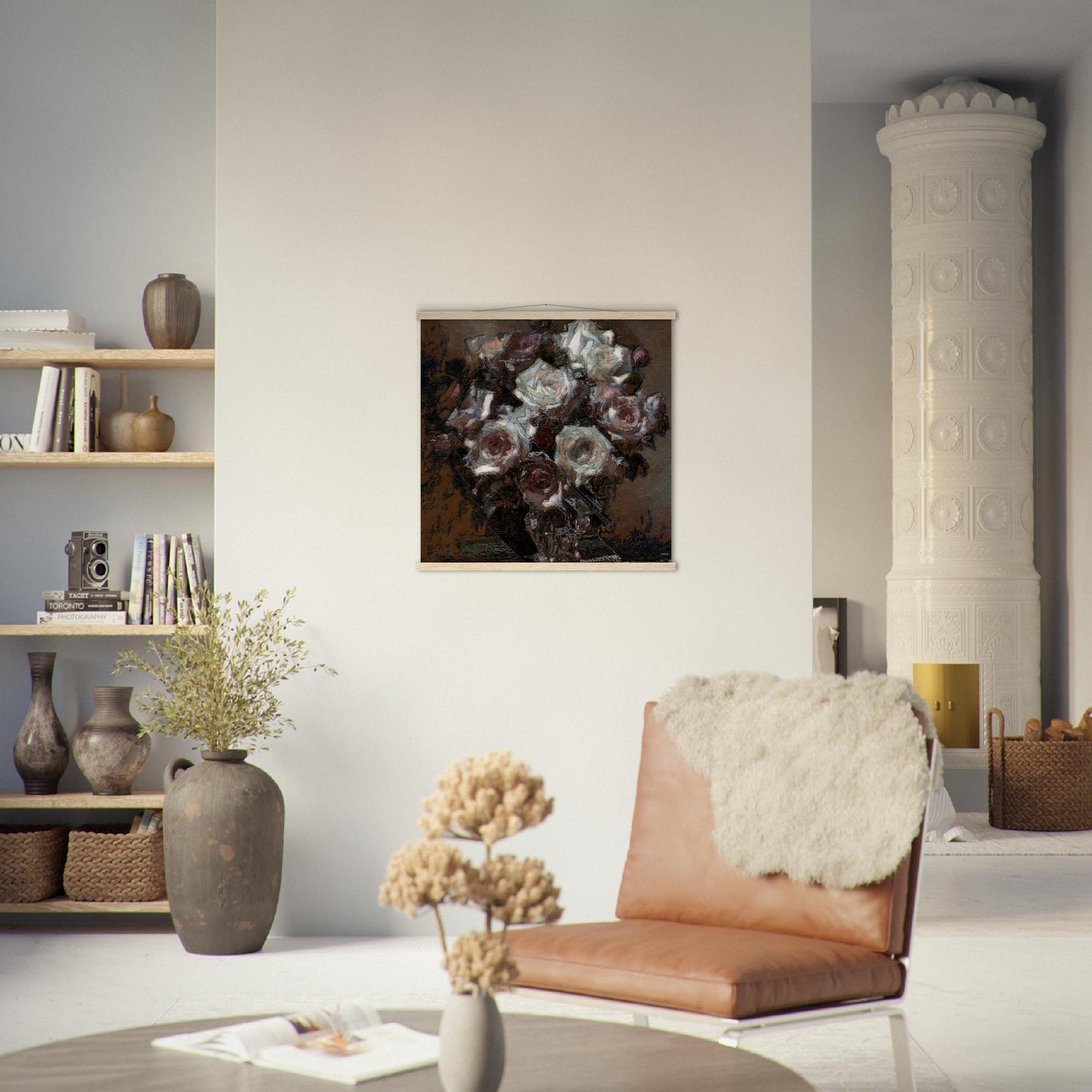 Flowers study 20, Museum-Quality Matte Paper Poster with Hanger