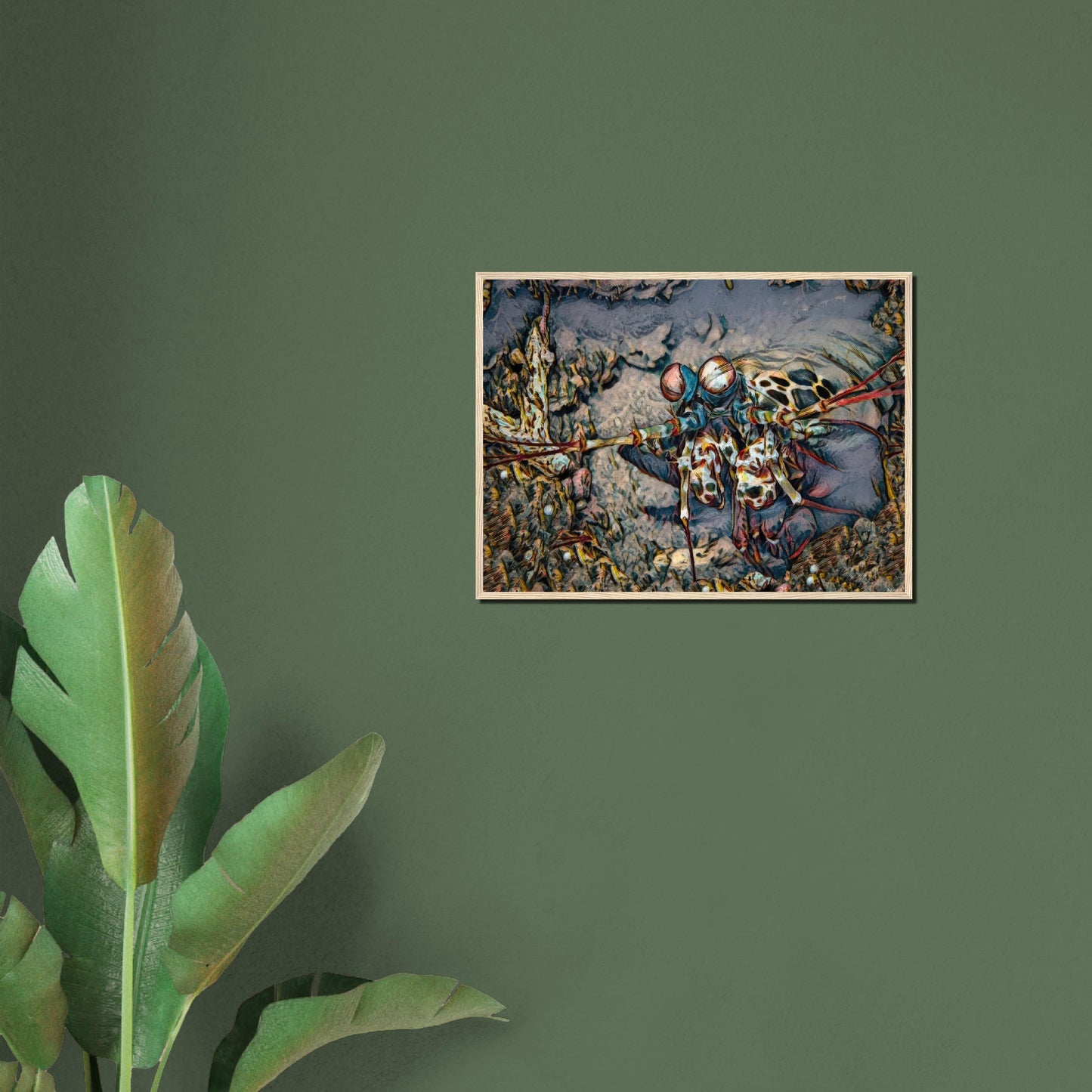 Mantis, Museum-Quality Matte Paper Wooden Framed Poster